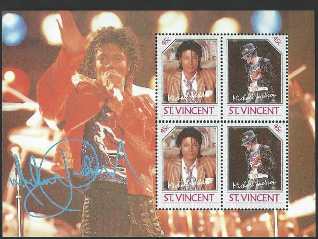 St Vincent 1985 Michael Jackson set of 4 M/S's x ... Image 1++