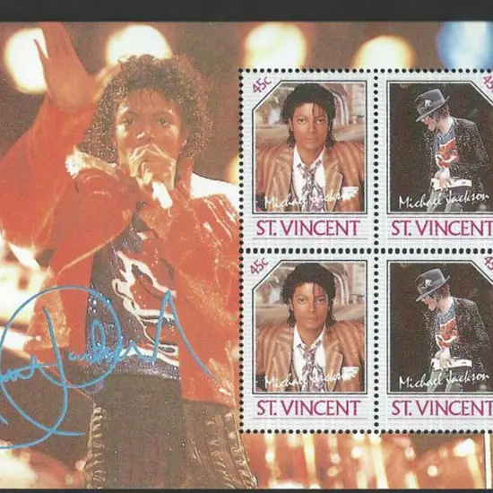 St Vincent 1985 Michael Jackson set of 4 M/S's x ...
