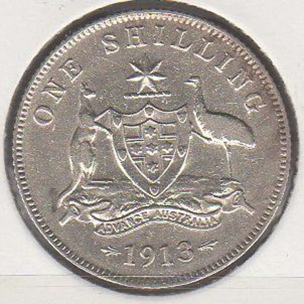 1913 One Shilling. aVF Image 1++