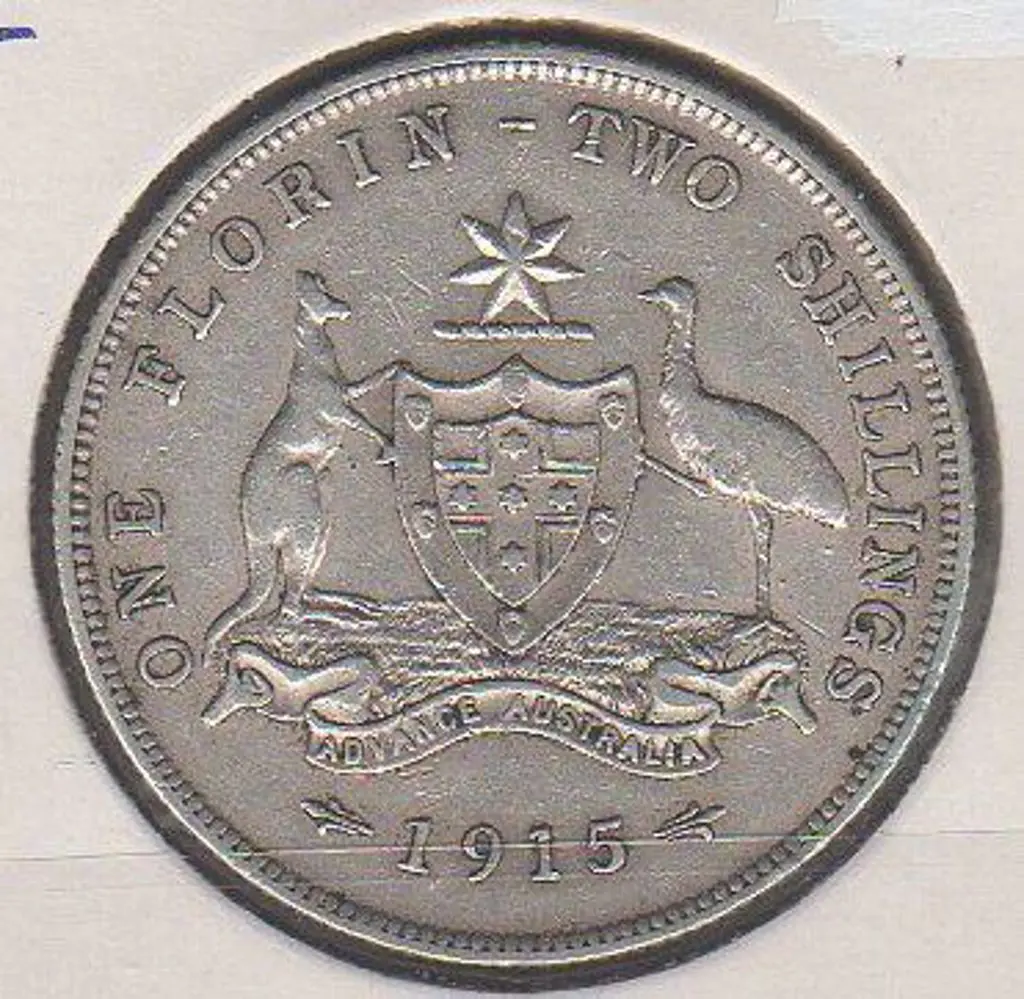 1915 Florin. A key date. aVF Image 1++
