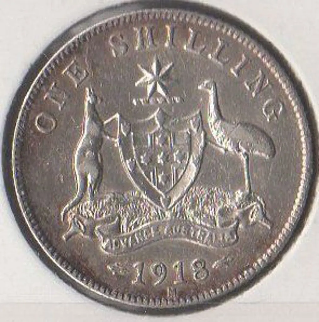 1918 One Shilling. EF Image 1++