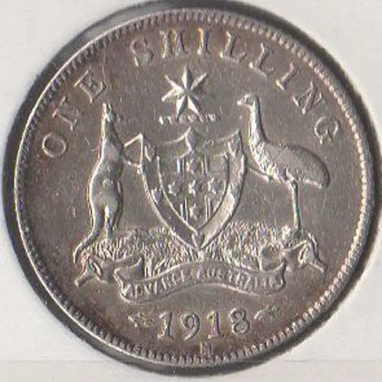 1918 One Shilling. EF