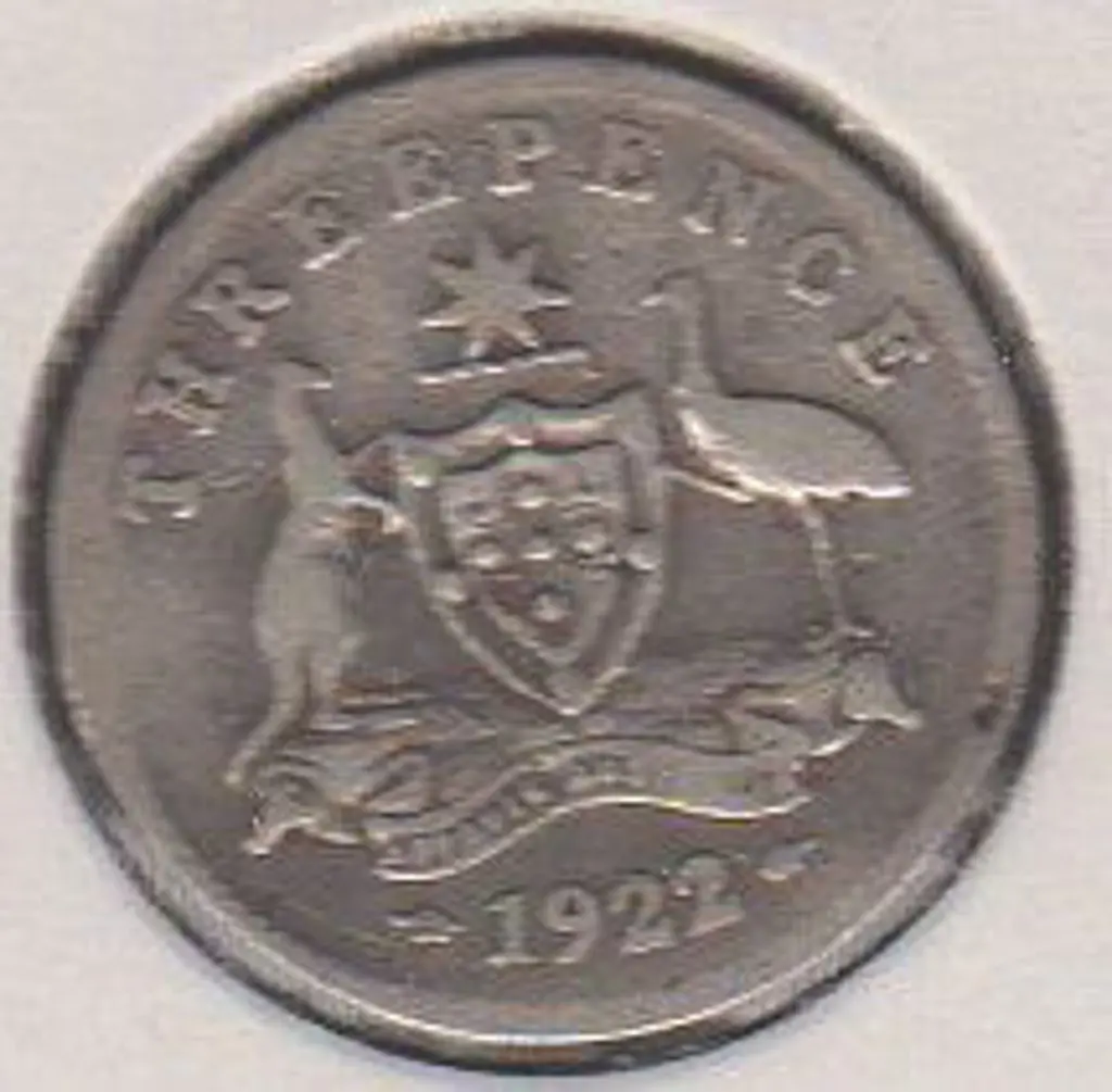 1922/21 3d overdate. Rarer than the 1930 Penny. ... Image 1++
