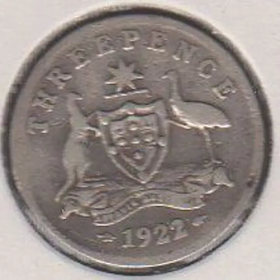 1922/21 3d overdate. Rarer than the 1930 Penny. ...