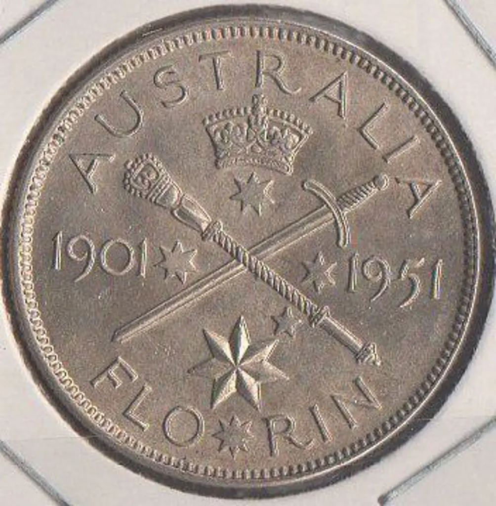 1951 Federation Florin. Ch/Unc Image 1++
