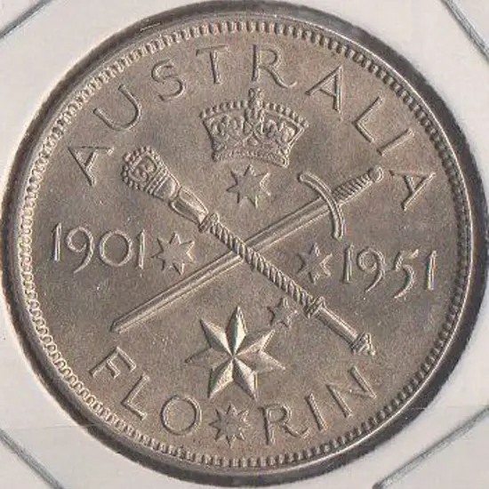 1951 Federation Florin. Ch/Unc