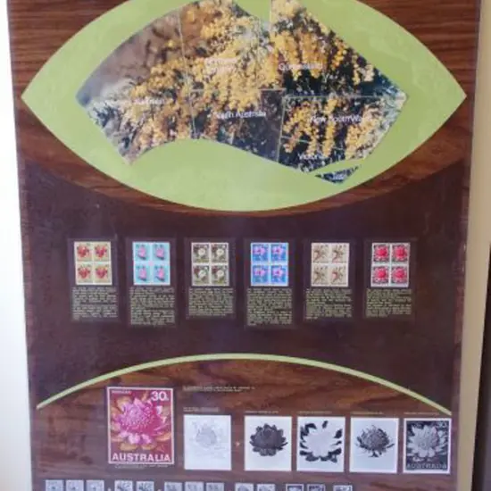"State Floral Emblems" Set of 6 in blocks of 4 ...