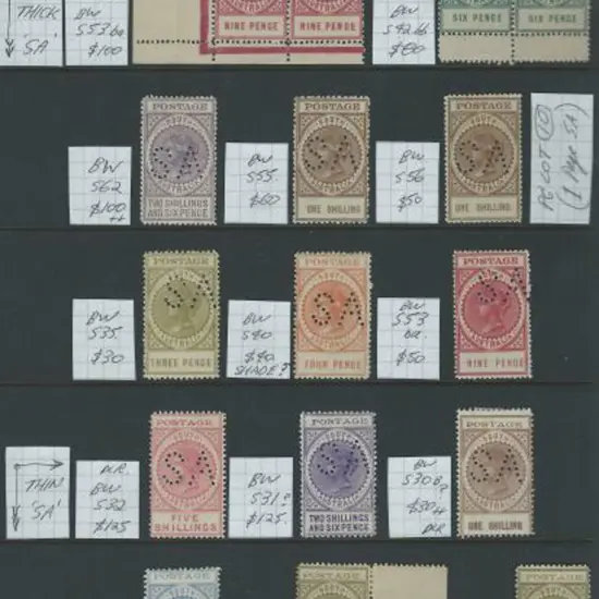 South Australia 1902-1912 range of "thick" & ...
