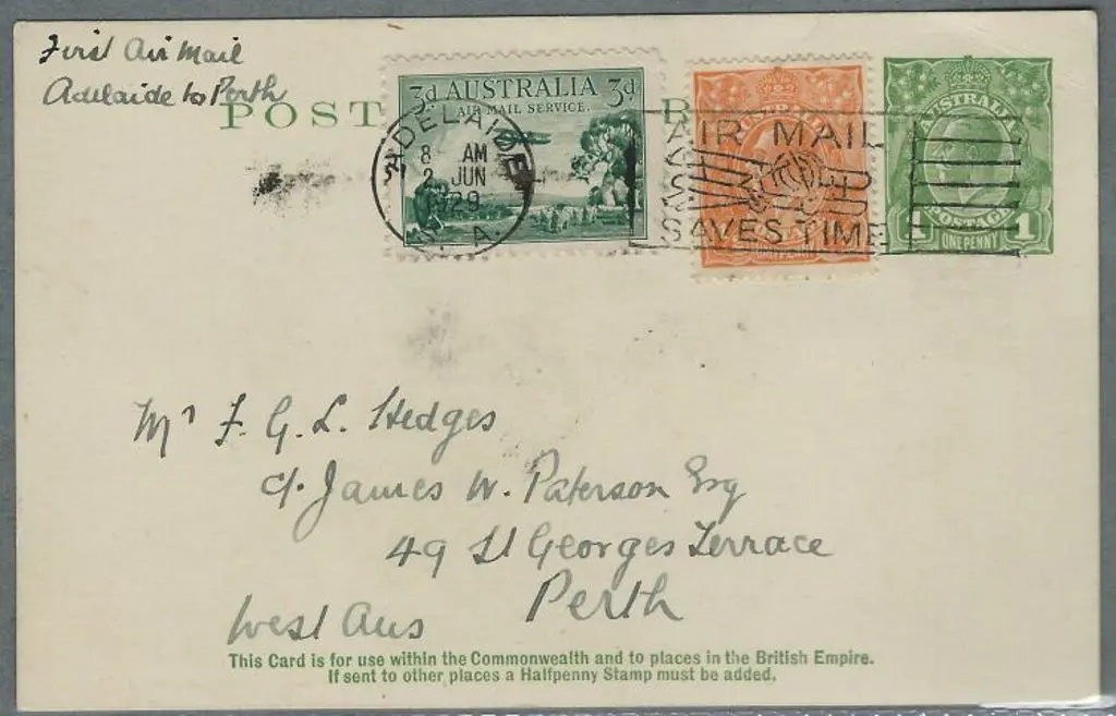 1929 (2nd June) First Flight postcard ... Image 1++