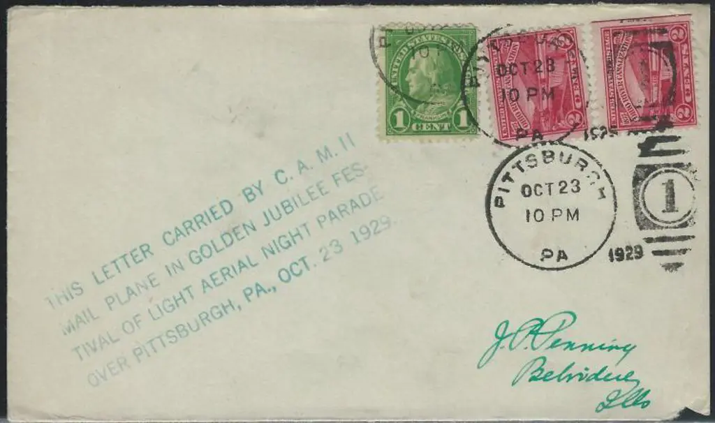 1929 (23rd Oct) Cover with "THIS LETTER CARRIED BY ... Image 1++