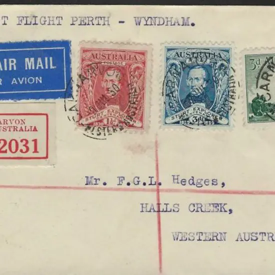 1930 (9th July) Carnarvon to Halls Creek ...