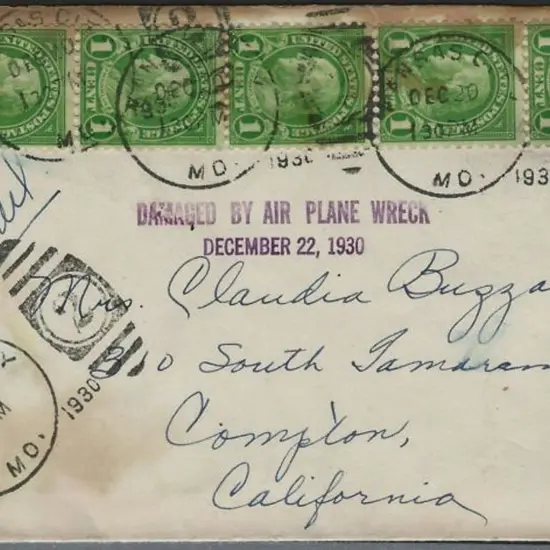 1930 (22nd Dec) Kansas City to California ...