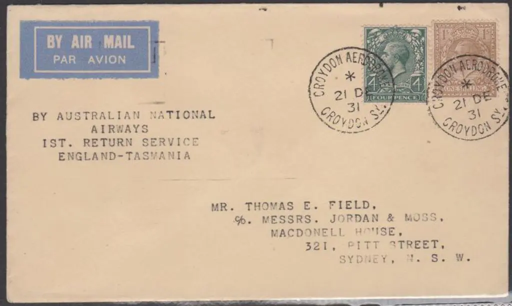1931 (21st Dec) incoming GB airmail cover to ... Image 1++