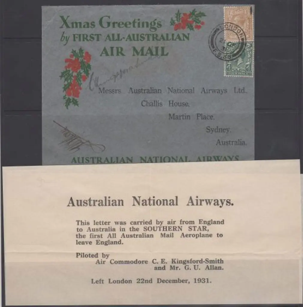 1931 (22nd Dec)  First All-Australian Air Mail ... Image 1++
