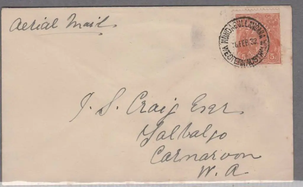 1932 (6th Feb) cover with 5d KGV tied by clear ... Image 1++