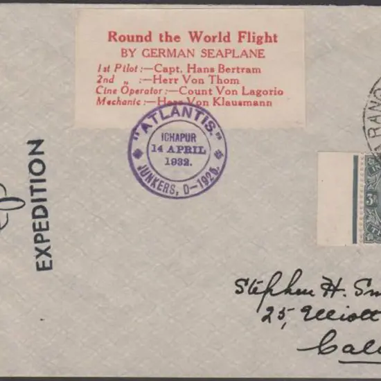 1932 (12th April) Hans Bertram Atlantic ...