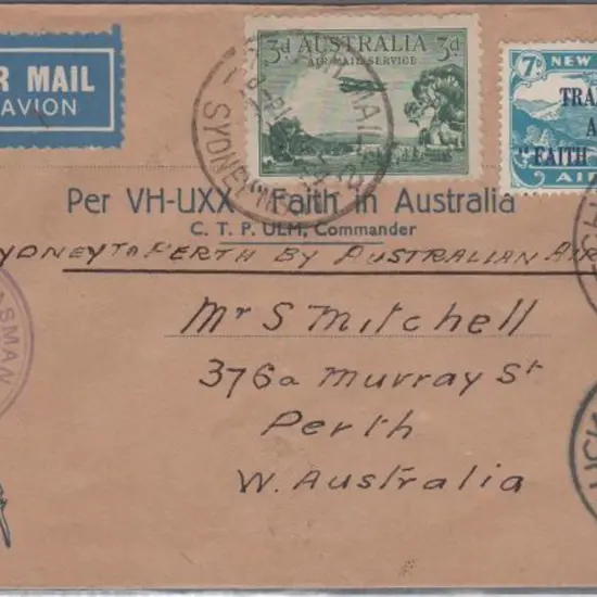 1934 (17th Feb) First Trans Tasman Airmail with NZ ...
