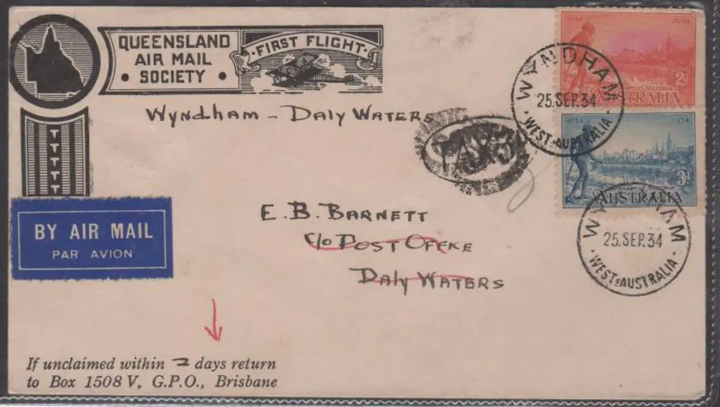 1934 (25th Sept) Queensland Airmail Society ... Image 1++