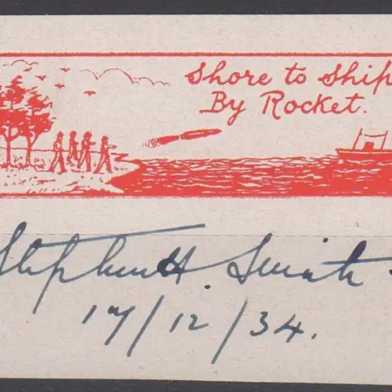 1934 Rocket Mail Calcutta to Saugor Island shore ...