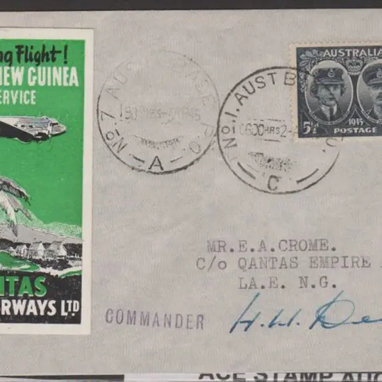 1945 (2nd April) Sydney to New Guinea (Lae) Qantas ...