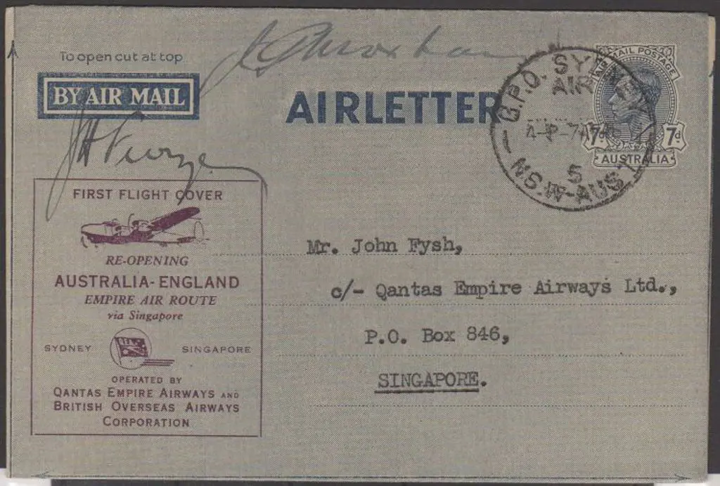 1946 (7th April) Qantas re-opening Australia to ... Image 1++