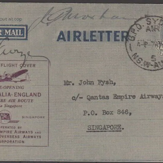 1946 (7th April) Qantas re-opening Australia to ...