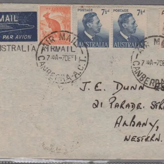 1951 (7th Dec) Round Australia Airmail cover ...