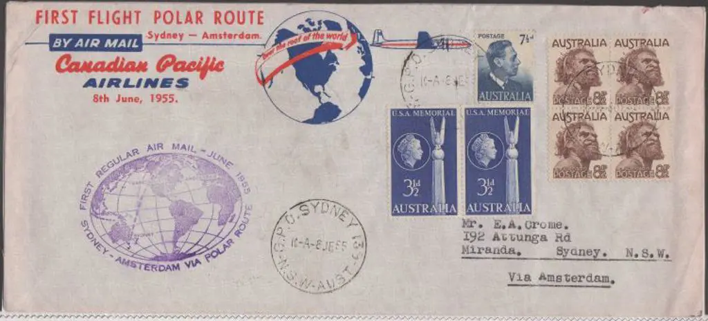 1955 (8th June) First Polar Route Flight Sydney to ... Image 1++