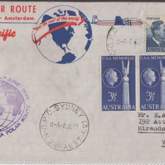 1955 (8th June) First Polar Route Flight Sydney to ...