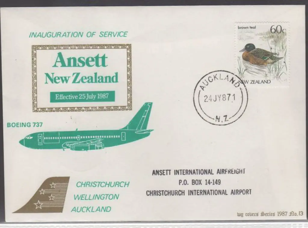 1987 (24th July) Ansett NZ Auckland to ... Image 1++