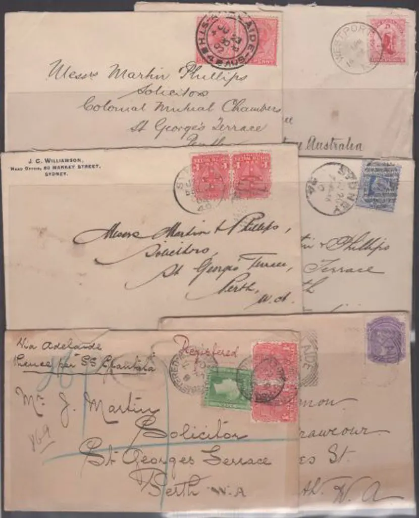Western Australia 1901-1904 incoming mail to firm ... Image 1++