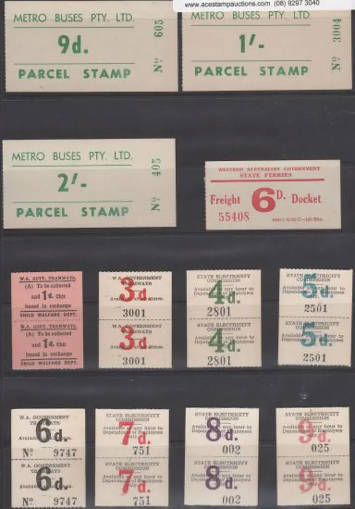 Western Australia Metro Buses Pty Ltd 9d, 1/- & ... Image 1++