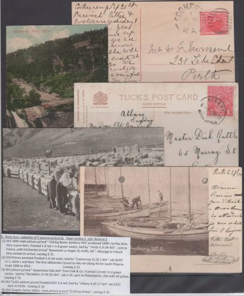 Western Australia Postcards group of 5 with one ... Image 1++
