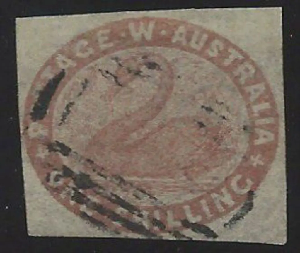 1854 1/- pale red-brown swan. F/U with 4 close to ... Image 1++