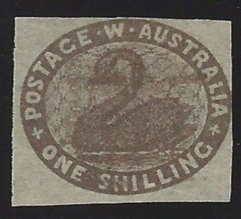 1855 1/- grey brown. Unused. Tight at right but ... Image 1++