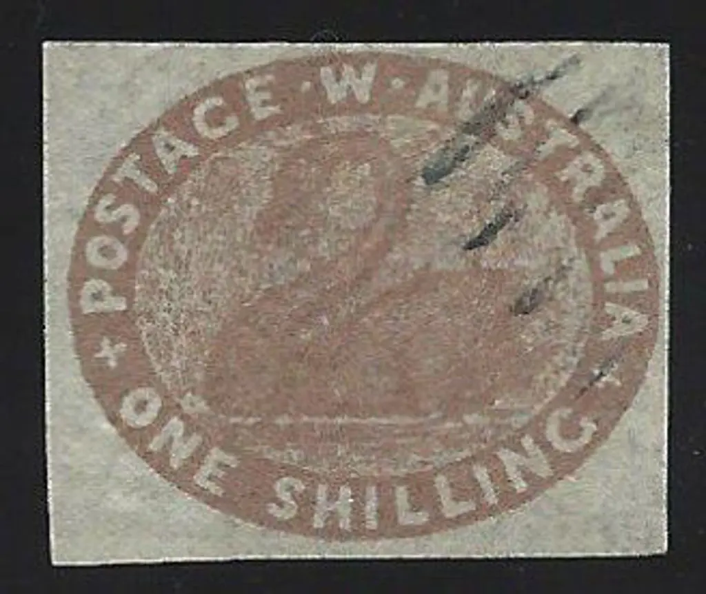1855 1/- pale brown F/U, cut square example with ... Image 1++