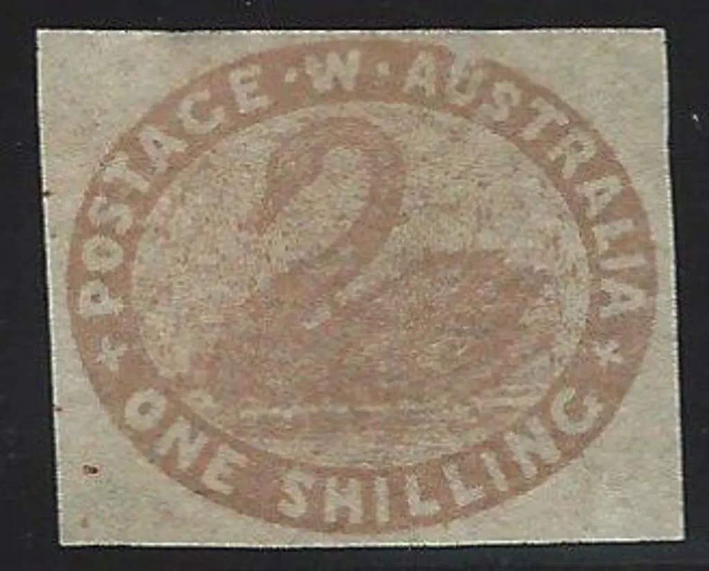 1855 1/- pale brown swan. Clear, even margins & ... Image 1++