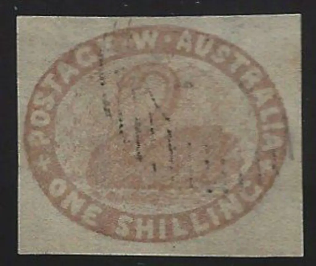 1855 1/- pale brown swan. Clear, even margins & ... Image 1++