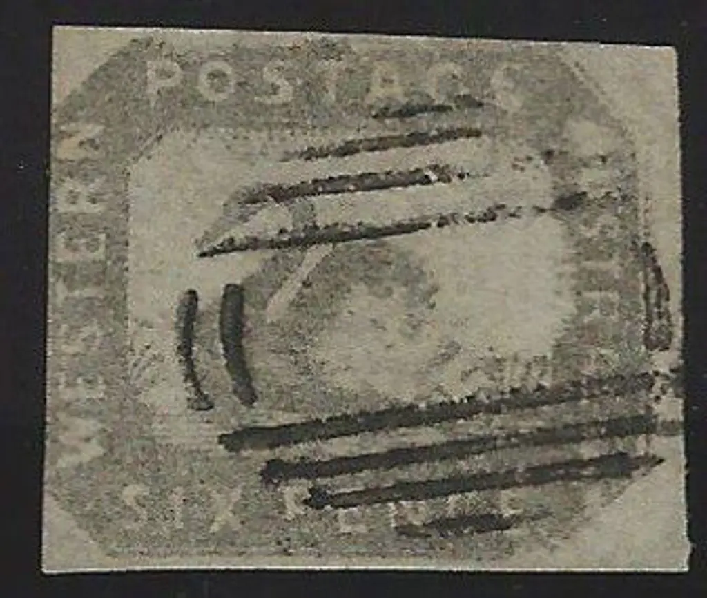 1859 6d grey-black Hillman showing transfer error ... Image 1++