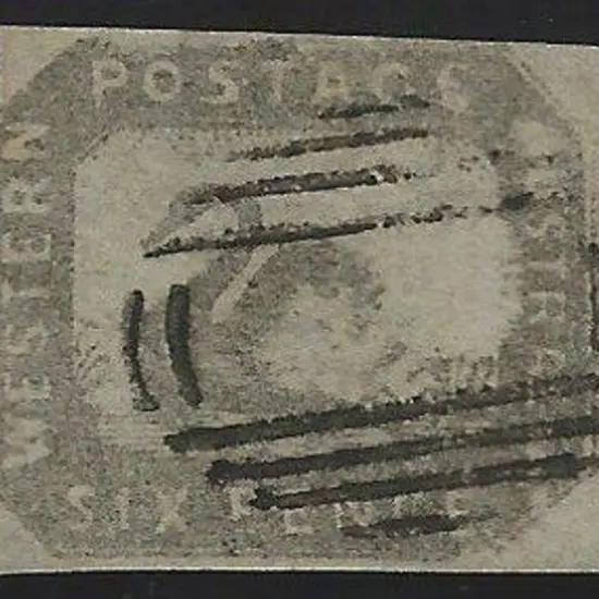 1859 6d grey-black Hillman showing transfer error ...