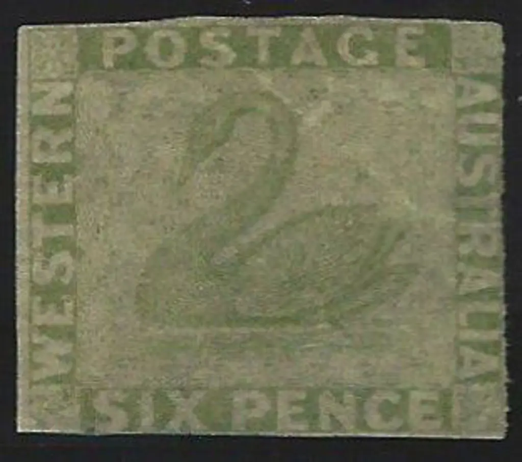 1861 6d sage-green swan. Mint, no gum, with good ... Image 1++
