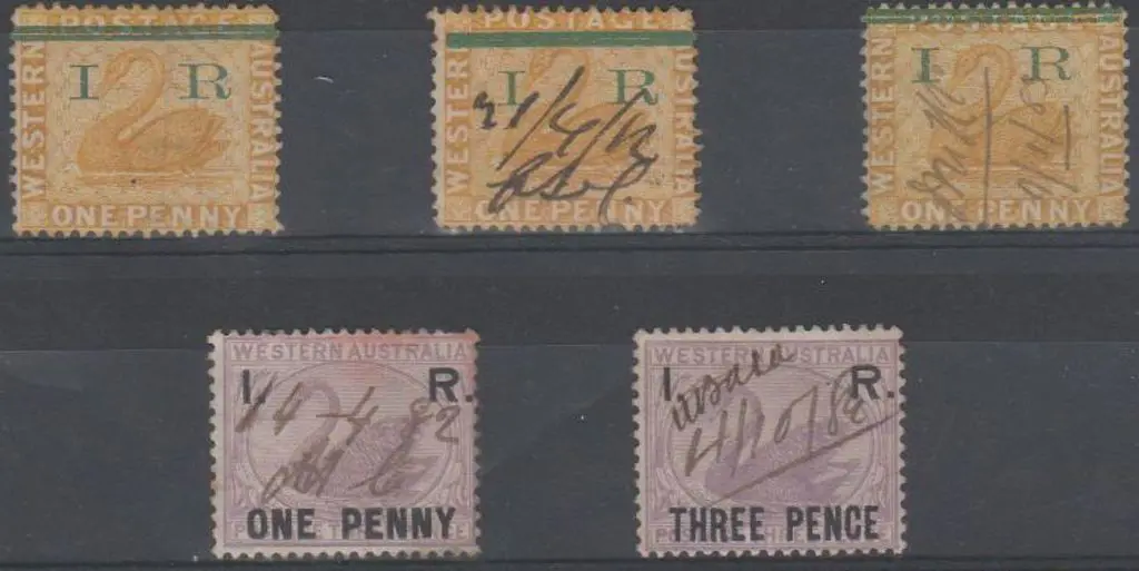 1881 1d ochre I.R. 2 bars mint plus a used example ... Image 1++