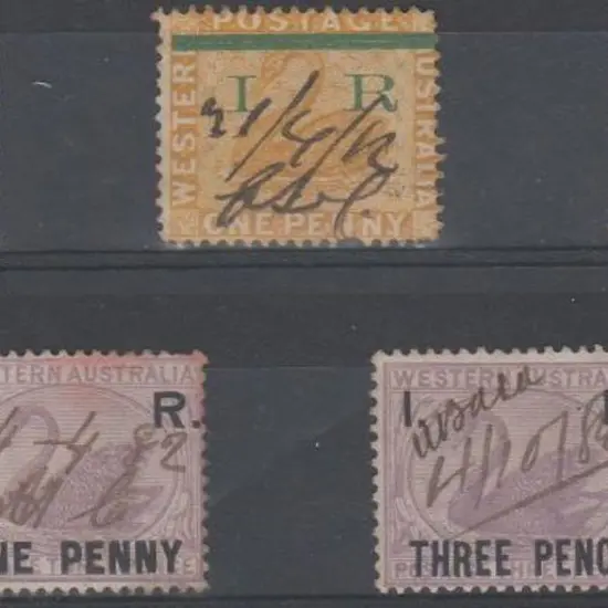 1881 1d ochre I.R. 2 bars mint plus a used example ...