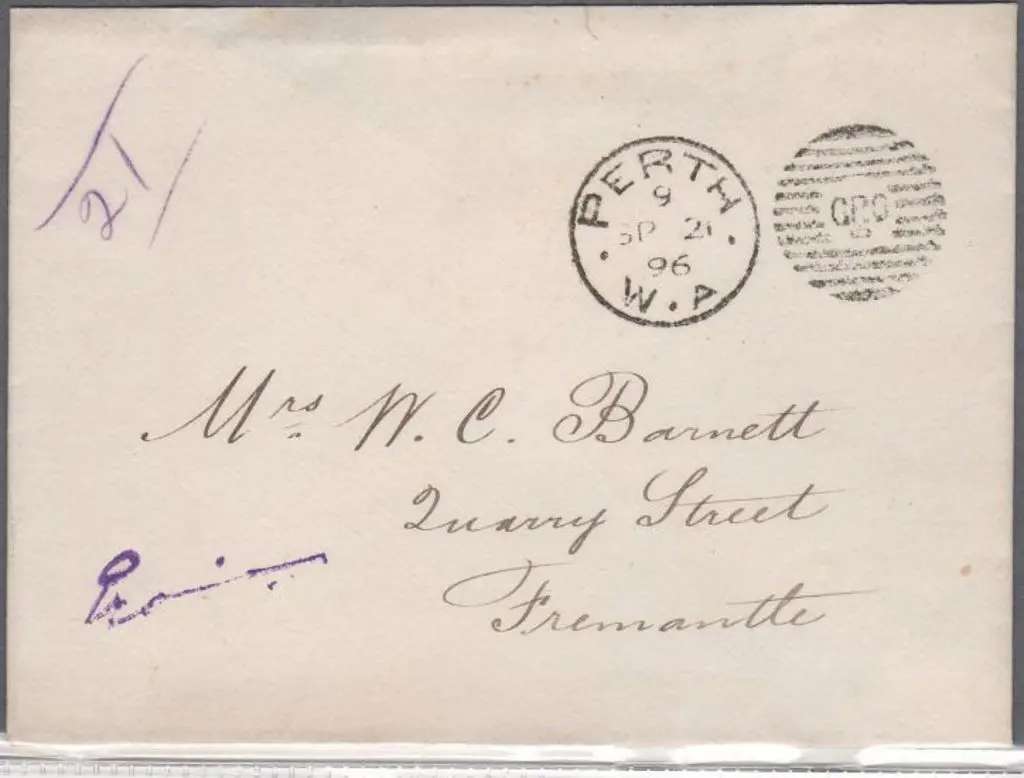 1896 (21st Sept) unstamped official cover to ... Image 1++