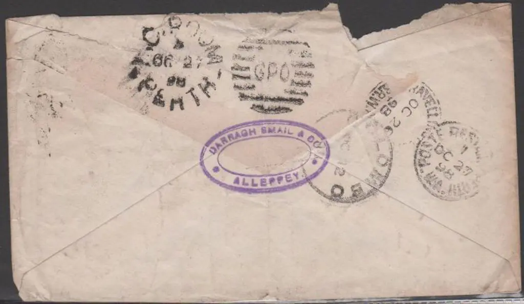 1898 (3rd Oct) inwards mail with 2a6p India ... Image 1++