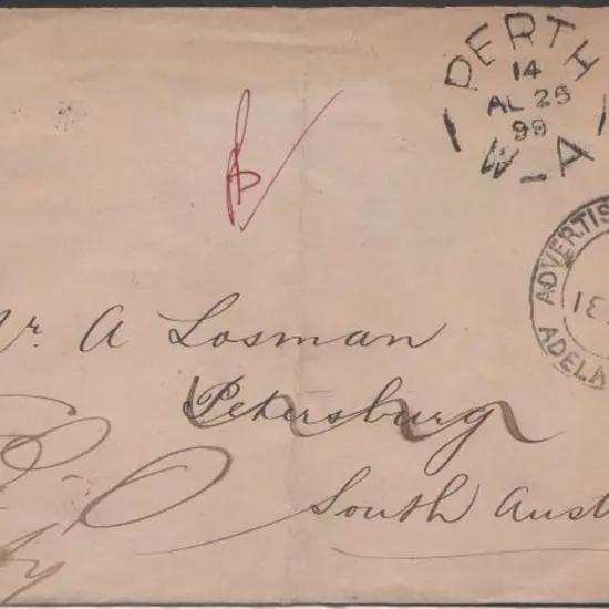 1899 (25th Aug) Perth DXF-2 GPO/D in. 14 ...