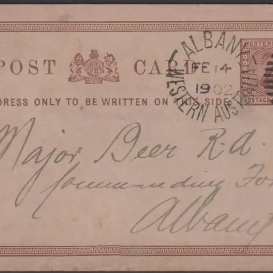 1901 ½d brown swan post card used with crisp, bold ...