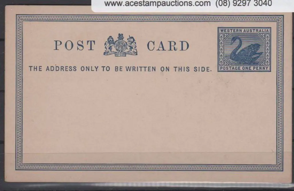 1902 1d blue postcard mint (PC8) with pictorial ... Image 1++