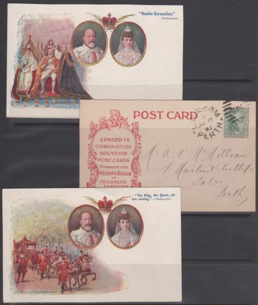 1902 Edward VII Coronation cards set of 8 diff ... Image 1++