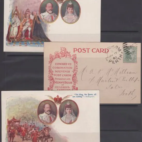 1902 Edward VII Coronation cards set of 8 diff ...